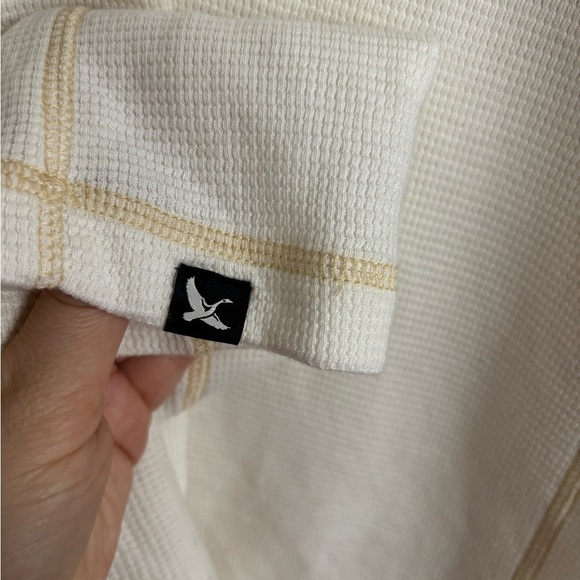 Eddie Bauer Sweatshirt Cream Henley Shirt Men’s Favourite Thermal Cotton Size L - Picture 11 of 12